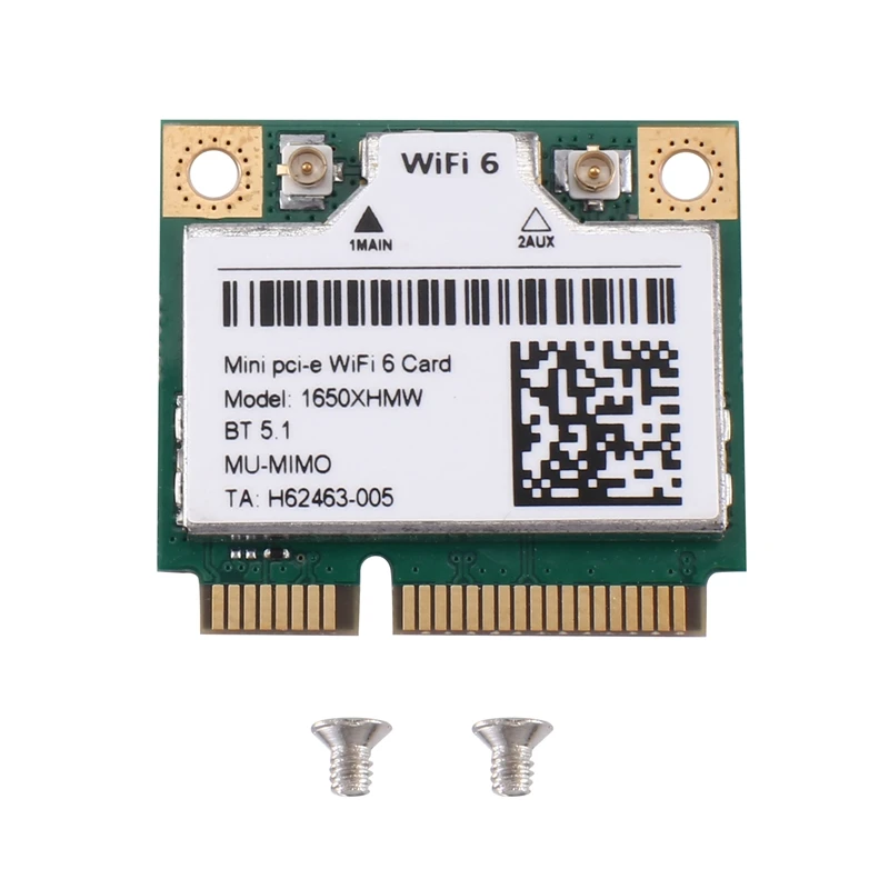 Tarjeta WiFi de doble banda, adaptador inalámbrico de 1650 Mbps, Bluetooth 2400, Mini Pcie, Gigabit, compatible con Win11, 1650X, 5,1, XHMW, AX200