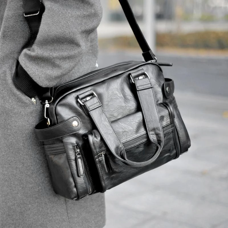 

Роскошные сумки через плечо, мужская сумка, большая вместительная дорожная сумка из мягкой искусственной кожи, деловая мужская сумка через плечо, сумка через плечо