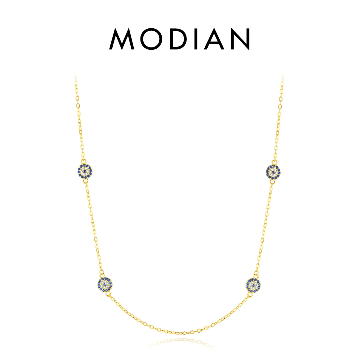 MODIAN Halskette aus 925er-Sterlingsilber, sexy Wimpern, der Hand von Fatima, türkisfarbener Anhänger, glückliches blaues Auge, Halskette für Frauen, edler Schmuck, Geschenk