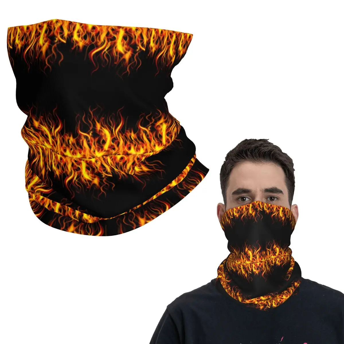 

Пламенный огонь дизайн бандана на шею шарф с принтом теплая повязка на голову для мужчин женщин взрослых моющаяся