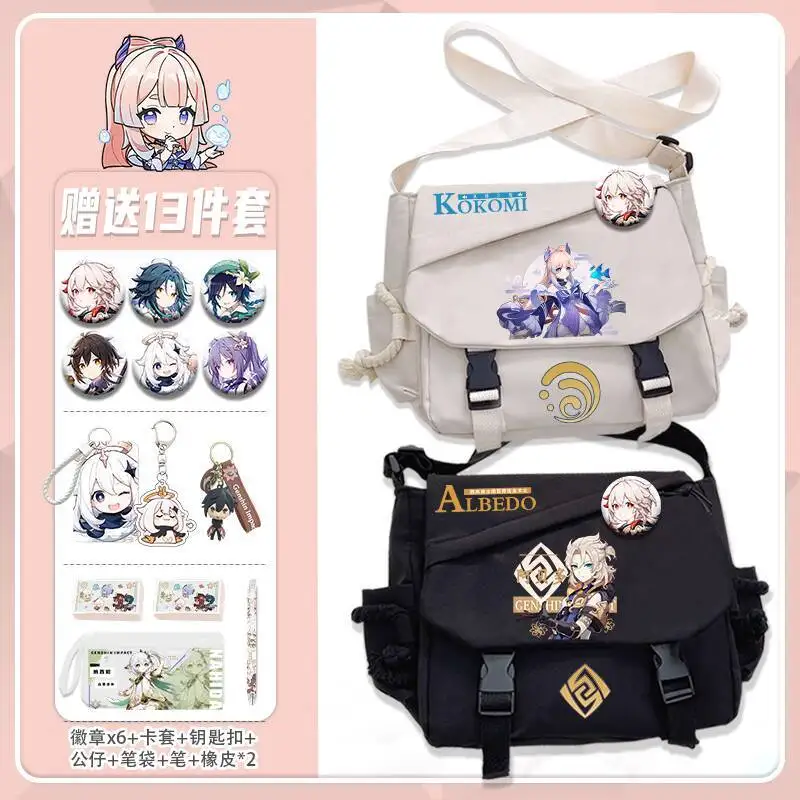 

Genshin Impact Collaboration Yae Miko Canvas For Girls Crossbody Backpack Shenhe Raiden Single Shoulder Bag A
