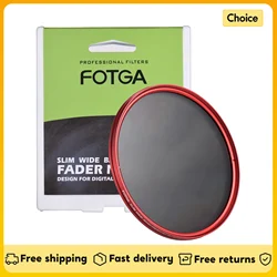 FOTGA 58/ 67/ 72/ 77/ 82mm Slim ND Fader Variable Filter Neutral Density ND2 to ND400 Red for Canon Nikon DSLR Camera ND Filter