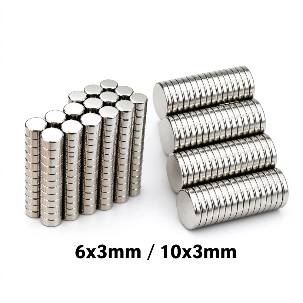 Round Mini Magnet 10x3mm 6x3mm, Practical Permanent Magnet For Home Decor, Bathroom, Warehouse Sorting, Office Organizing