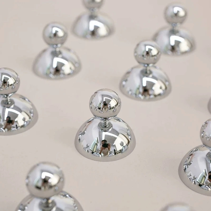 

Furniture Shiny Silver Ball Solid Brass Cabinet Door Handles Bedroom Wardrobe Shoe Cabinet Drawer Children's Room Small Knobs