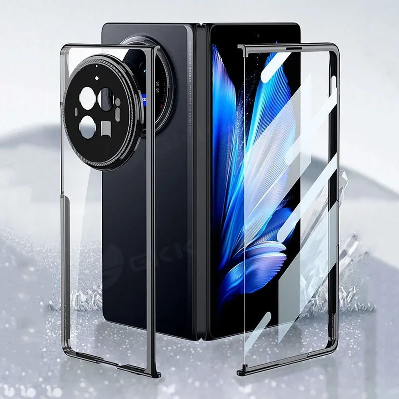 

Luxury Plating Hard Case For Vivo X Fold 3 All-included Protective With Front Glass Clear Cover For Vivo X Fold 3 Pro Cases