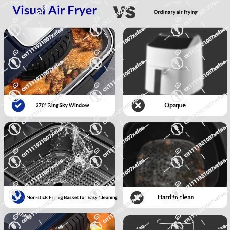 Visual Air Fryer Household Large Capacity Automatic Electric Fryer Microwave Oven Oil Free Smart Oven