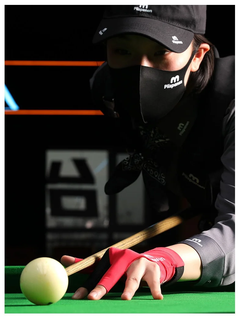 1 قطعة قفازات البلياردو اليد اليسرى المضادة للعرق مرونة مفتوحة 3 أصابع تنفس عدم الانزلاق مقاومة للاهتراء السنوكر المهنية