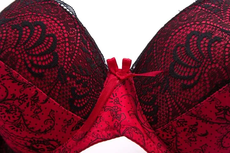 Conjunto de sutiã acolchoado para mulheres, algodão fino, respirável, push up, grande, big bust, 75, 80, 85, 90, 95, C, D, E, F Cup, Lingerie, b3-Style