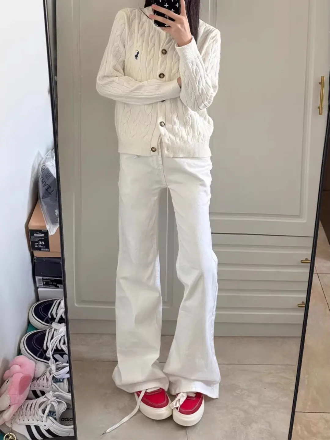 

White Knife Jeans Men's Sle American High Street Clean Slim Straight Leg Long Trousers Spring Faion Casual Wear