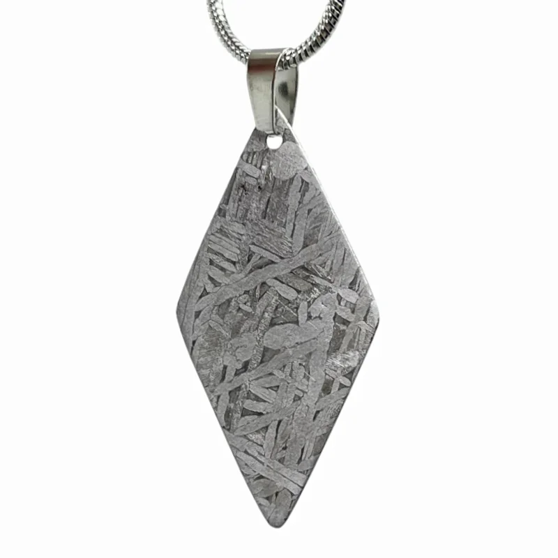 Muonionalusta Meteorite Slice Pendant Authentic Iron Meteor Necklace Natural Space Rock Gemstone Collectible Jewelry -LK656
