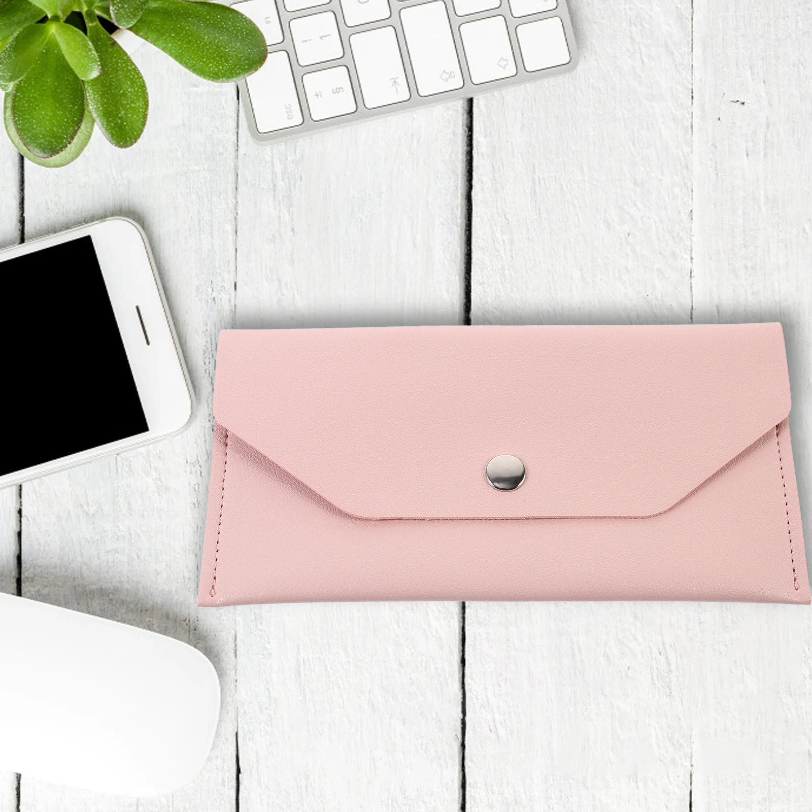 

Cash Envelope Wallet PU Business Card Holder Black Small Travel Accessories For Men Women Practical Gifts