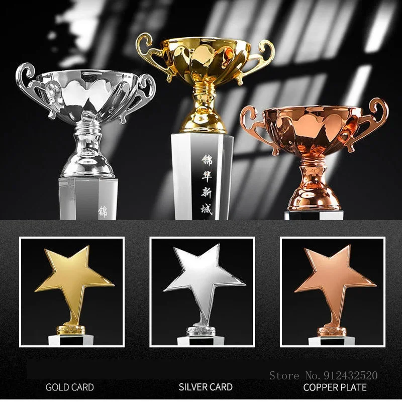 Customization Crystal Trophy Annual Meeting Creative Fishing Excellent Staff Team Gold Silver Bronze, Reward Gift Home Decor 1PC