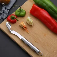 1PC Stainless Steel Corer Pear Fruit Vegetable Tools Core Seed Remover Cutter Pepper Seeder Slicer Knife Kitchen Gadgets