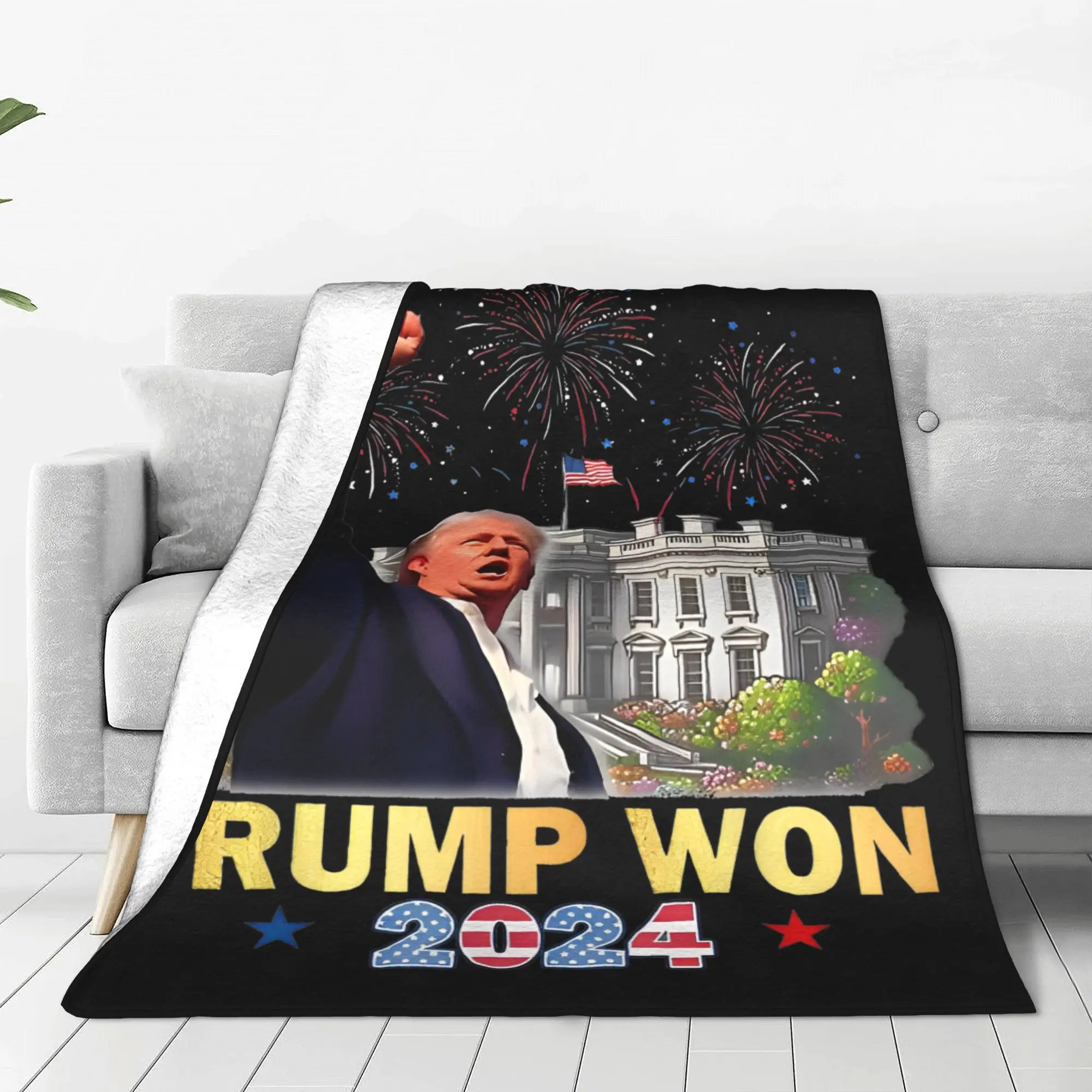 Trump Won Proud to be Trump for President 2024 Blankets MAGA Fuzzy Vintage Soft Throw Blanket for Home Textile Decor