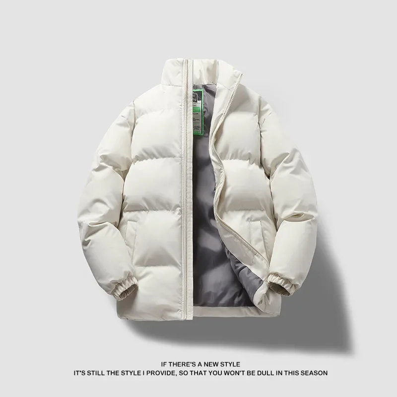 Nueva ropa deportiva gruesa de invierno para hombre, Chaqueta de algodón con cuello levantado de manga larga, ropa informal cálida y cómoda de algodón