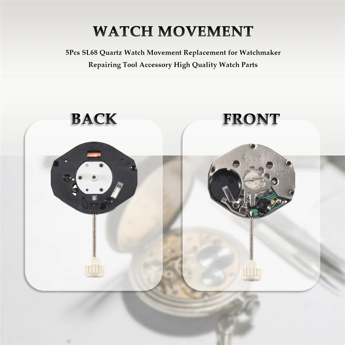 Remplacement de mouvement de montre à quartz pour horloger, outil de réparation, accessoire, pièces de montre de haute qualité, SL68, 5 pièces