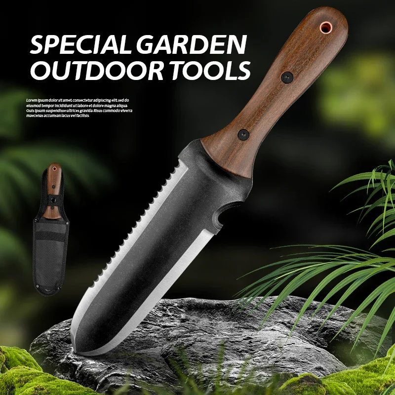 Garden shovel, outdoor gardening shovel, cutting saw, portable and multifunctional mud digging knife, high-end camping tool thic