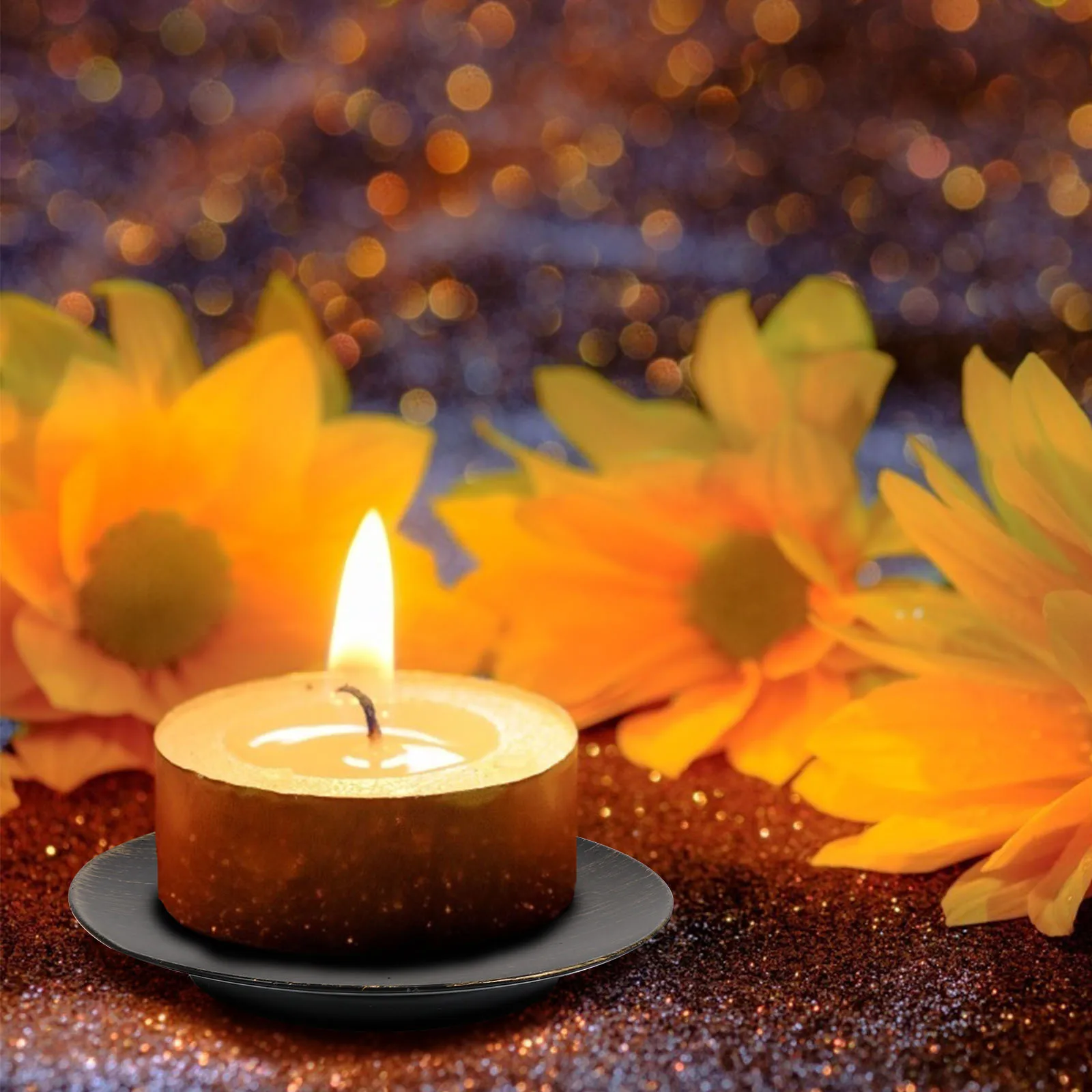 

1pc Holder Set Iron Stand Party Home Decor Festival Decoration Aromatherapy Tray Pillar Base Decorative Accessory