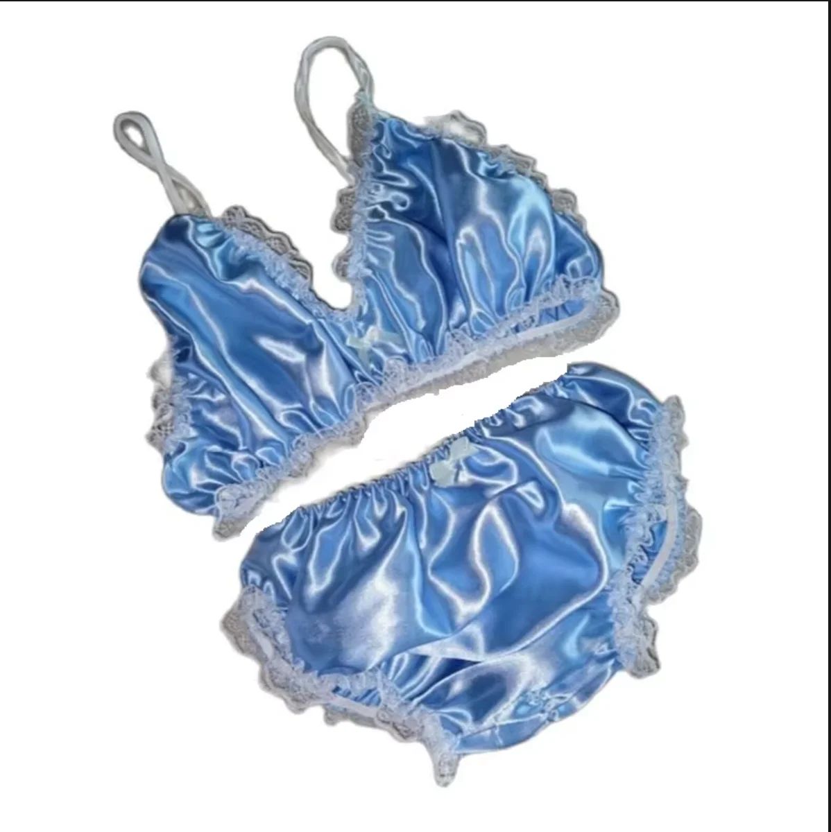 

Two Piece Party Bikini Set Sexy Blue Triangle Shorts Sissy Adult Girl Maid Dressing Costume Role Playing Costume Customization
