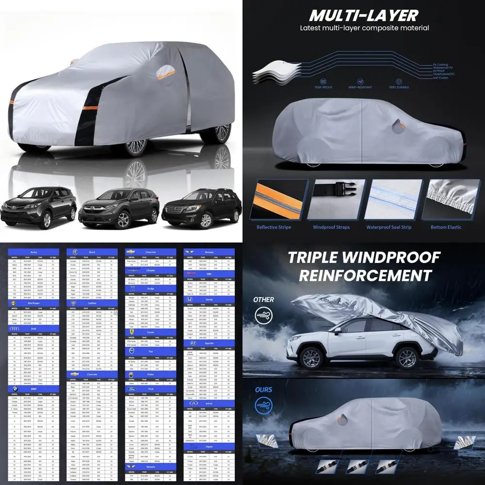 

Waterproof All-Weather SUV Cover, 10-Layer Outdoor Protection for Automobiles, Custom Fit Car Cover Long-Term Outdoor Use