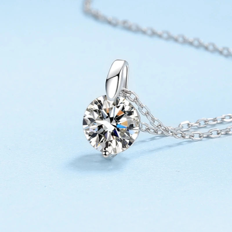 

Daughter 18K White Gold Necklaces Women Wedding 1/2/3CT VVS D Color Moissanite Diamond Pendant PT950 Platinum Girl Birthday Gift