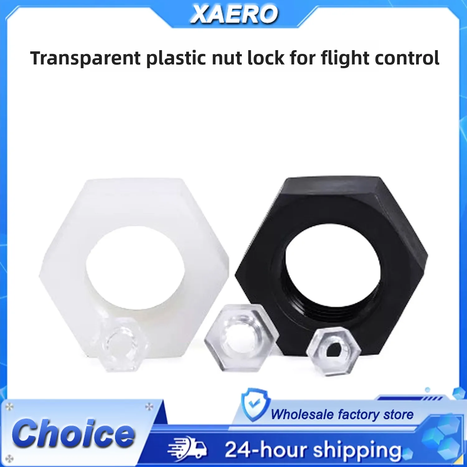 10PCS Nylon Hex Nut Transparent M3 M2-for FPV Drone & Fixed Wing Flight Controller Mounting, Anti-Vibration Lightweight Hardware