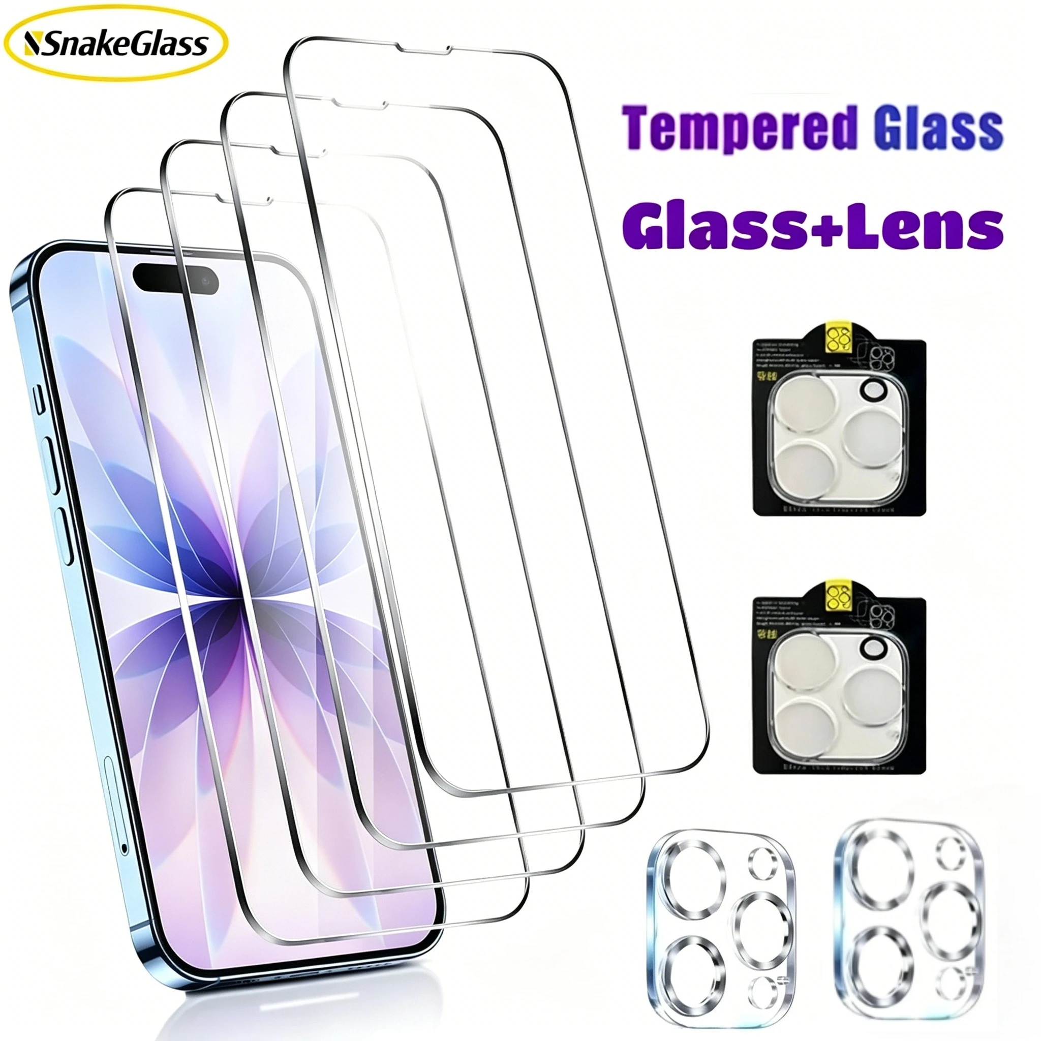Screen Protector for IPhone 17 16 15 14 Pro Max Air 13 12Mini 11 Pro High Definition Explosion-proof Tempered Glass Camera Film