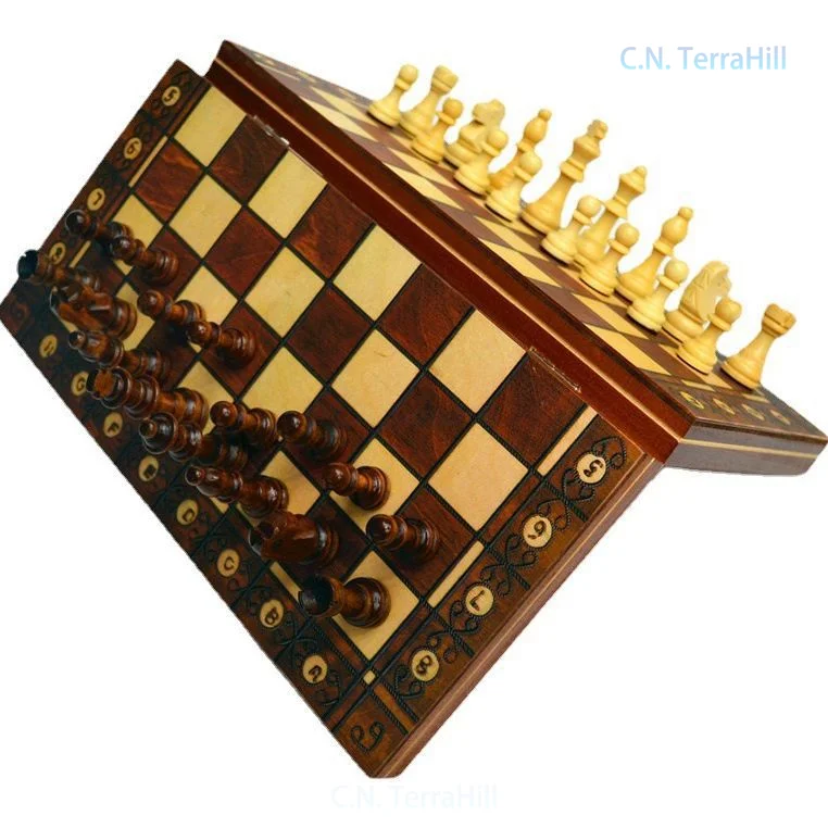 Magnetic Wooden Chess Set 3-in-1 Multi-Functional Educational Board Game for Kids and Family