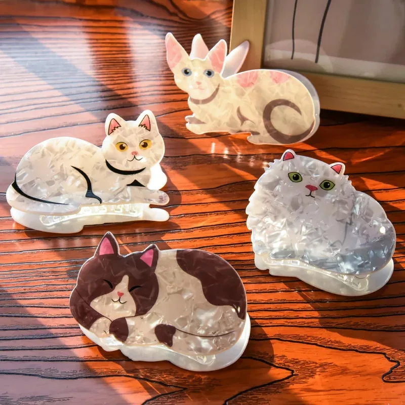 

New Cartoon Cat Hair Claw Animal Cute Fun Striped Cat Kittens Crab Hair Clip Headdress Shark Clip Hair Accessories for Women