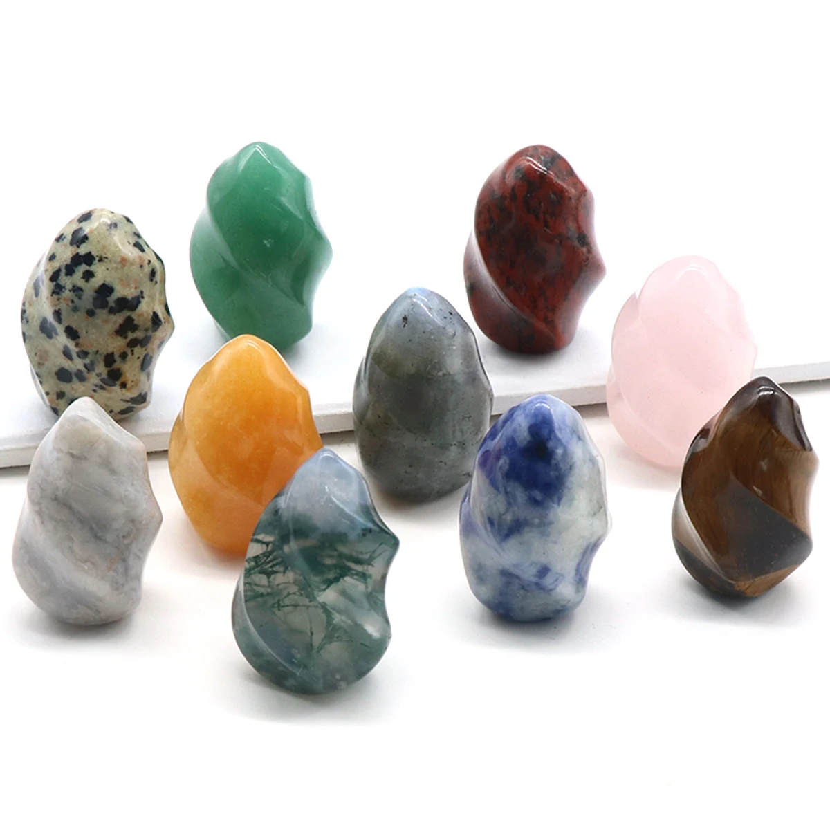 

5pc Natural Semi-Precious Stone Beads Yellow Jade Amethysts Rose Quartz for Jewelry Making DIY Home Decorations Gifts