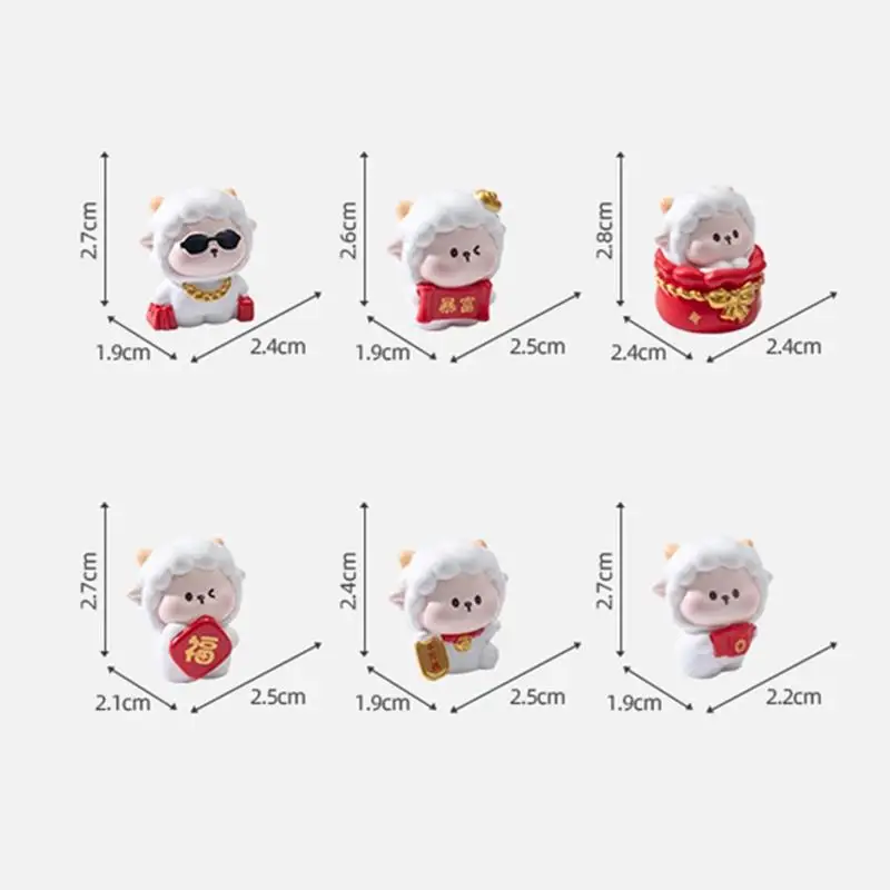 2027 Jahr des Schafes Harzfigur Lebendige Farben Langlebiges Ornament für Frühlingsfest Schreibtischdekoration Souvenir Geschenk – Detail 1