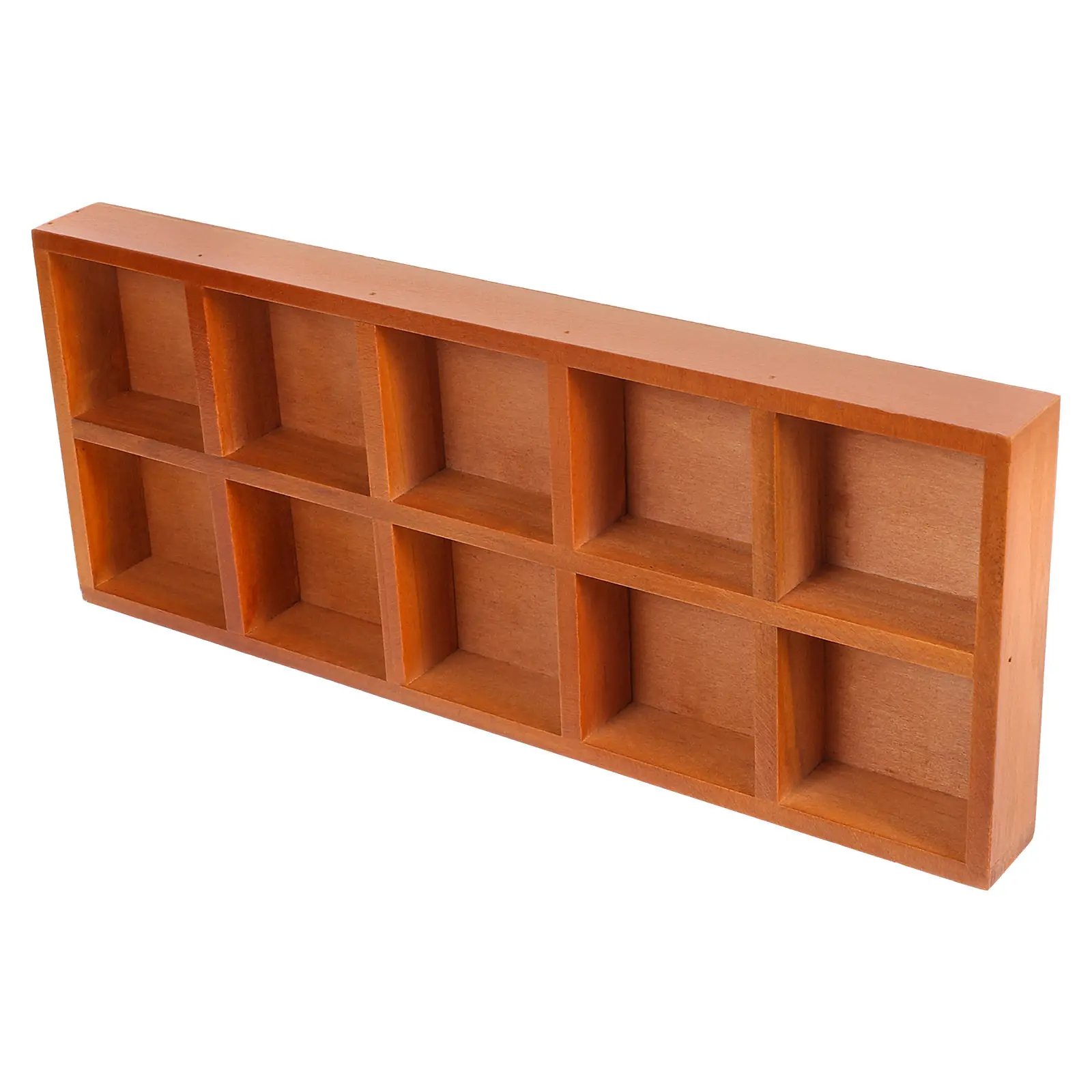 1Pcs Wooden Desktop Storage Box Premium Natural Wood Rectangular Open -Compartment Organizer for Stationery Succulents