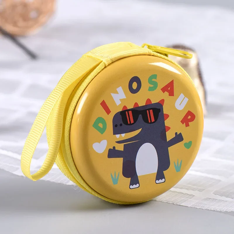 Cute Cartoon Dinosaur Coin Round Purse Key Plus Mini Bag Children Boy Girl Earphone Box Bags Small Wallet Kids Favorite Gift