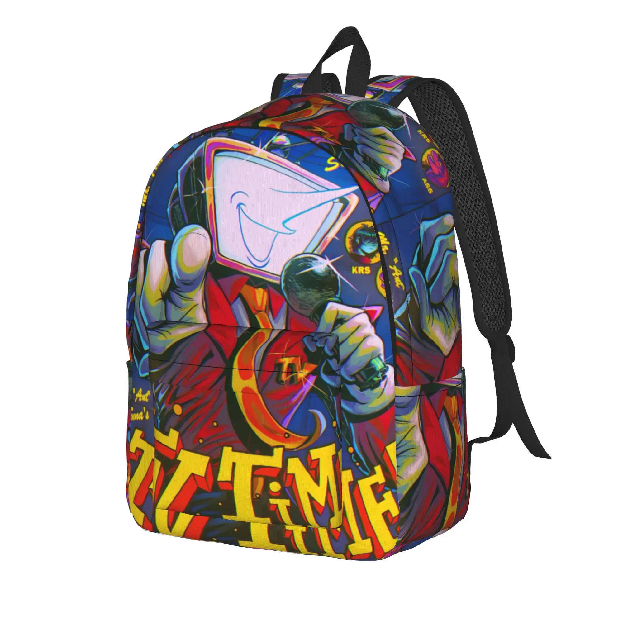 Deltarune 3 Tenna It Is TV Time Backpack  Boy Polyester Outdoor Style Backpacks Durable Fashion High School Bags Rucksack
