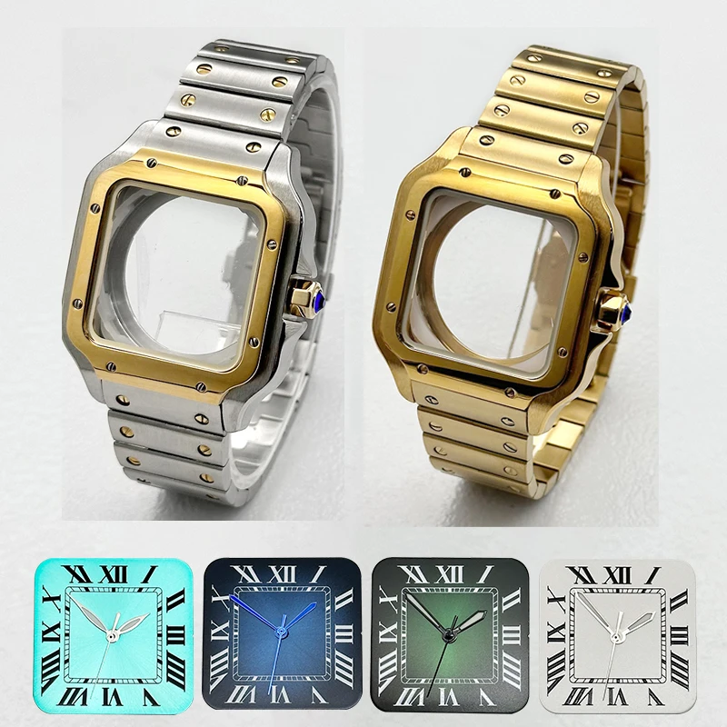 Mod NH35 NH36 Santo Watch Case and Strap Fit for 7S26 NH35 NH36 Watch Case Transparent Back Cover Case