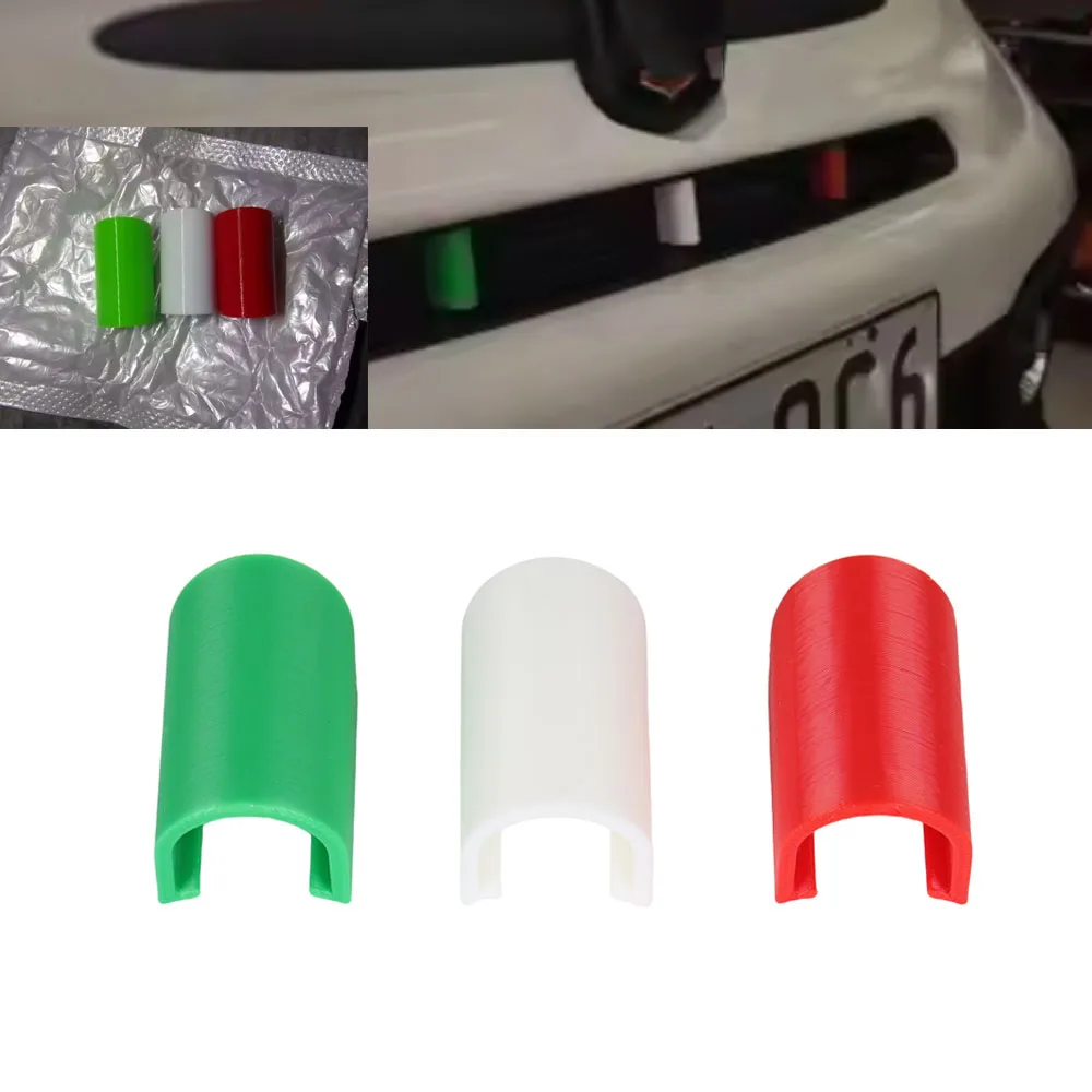 3pcs Car Front Grill Covers Italian Tricolore Durable Plastic Grill Cover for C Abarth 595 Series 4 2016–2024 Car Accessories view 2