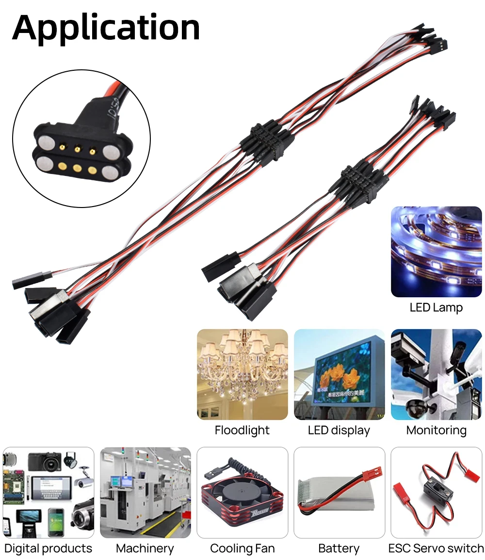 9IMOD 20CM 36CM Magnetic Model Cable Magnetic Suction line Simulation Plastic Snap-on Cable For RC Cars Boat Plane DIY Model