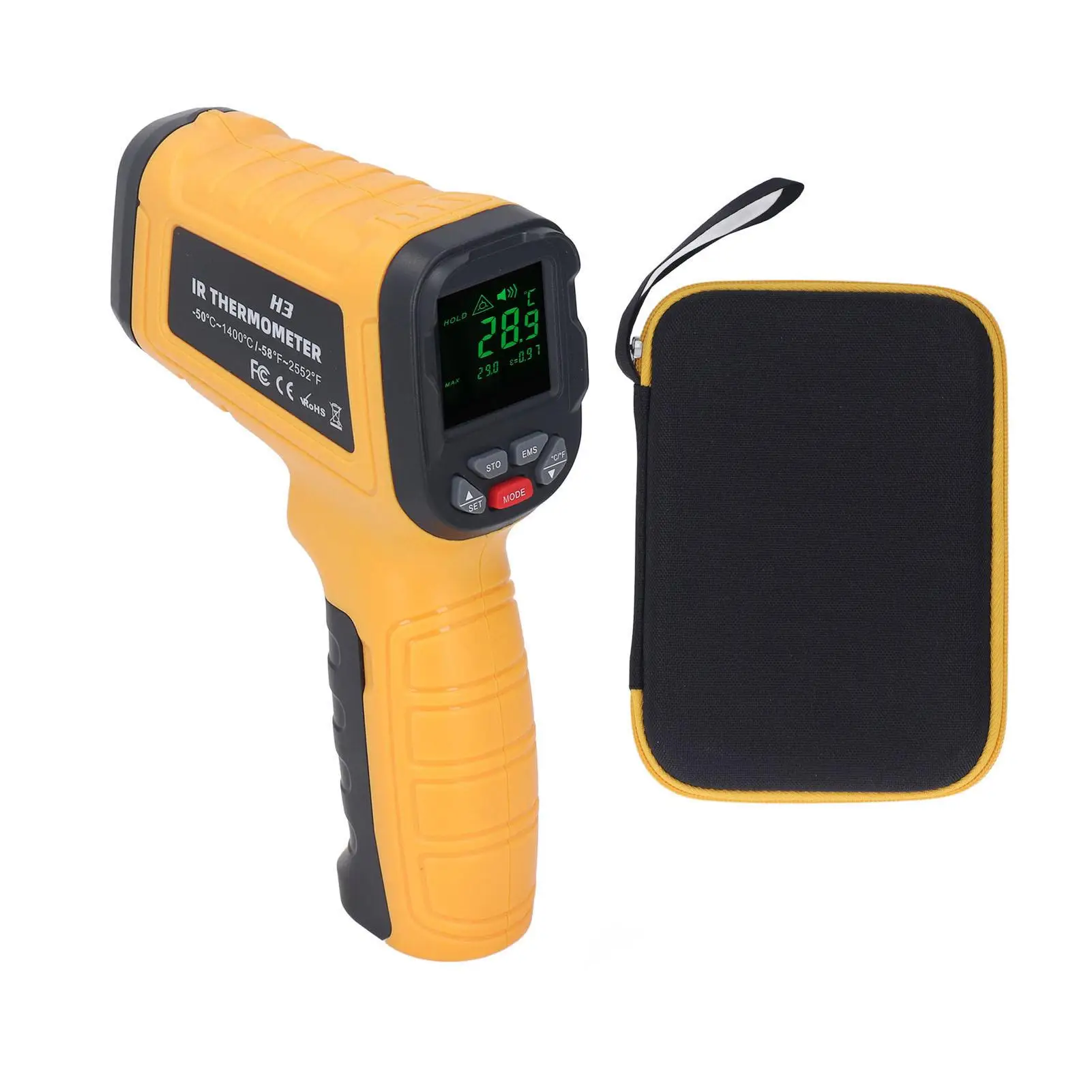 

Infrared Thermometer -50 to 1400℃ High Accuracy Handheld LCD Temperature Meter for welding & Industrial Use