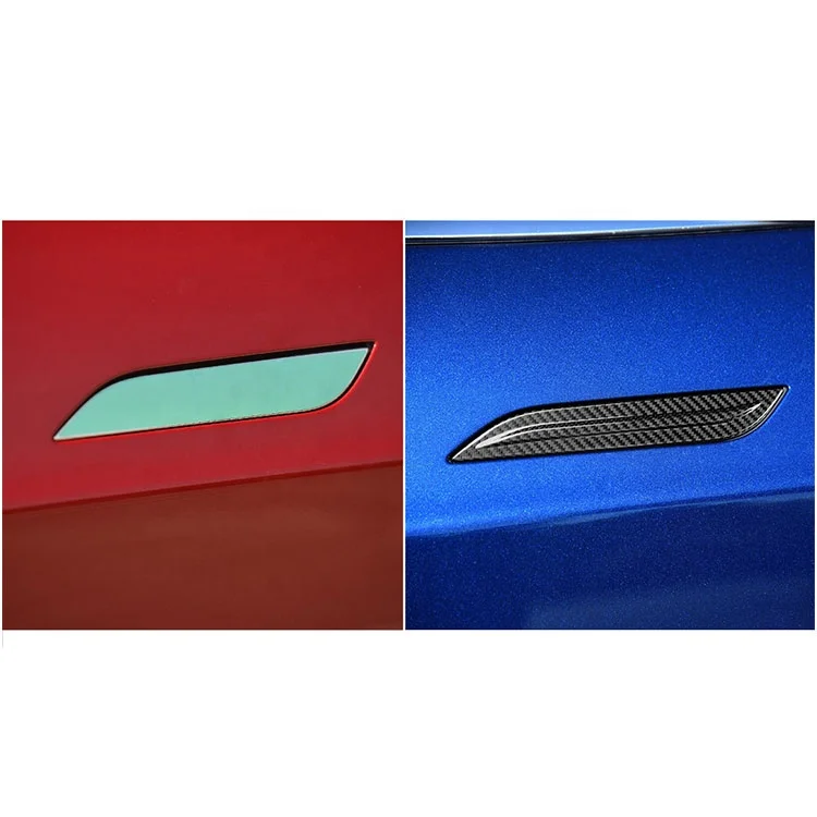 Ricambi auto di qualità originale Fibra di carbonio modificata Maniglia per porta in carbonio secco Accessori decorativi Adesivi per Tesla Model S 2018-