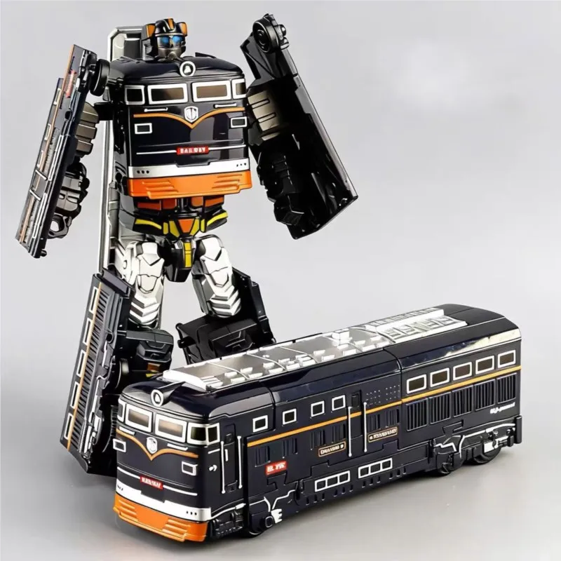 

Children's Deformation Robot Toy Figurine Simulation Black Leather Train High-speed Rail Assembly Fusion Deformation Robot Model