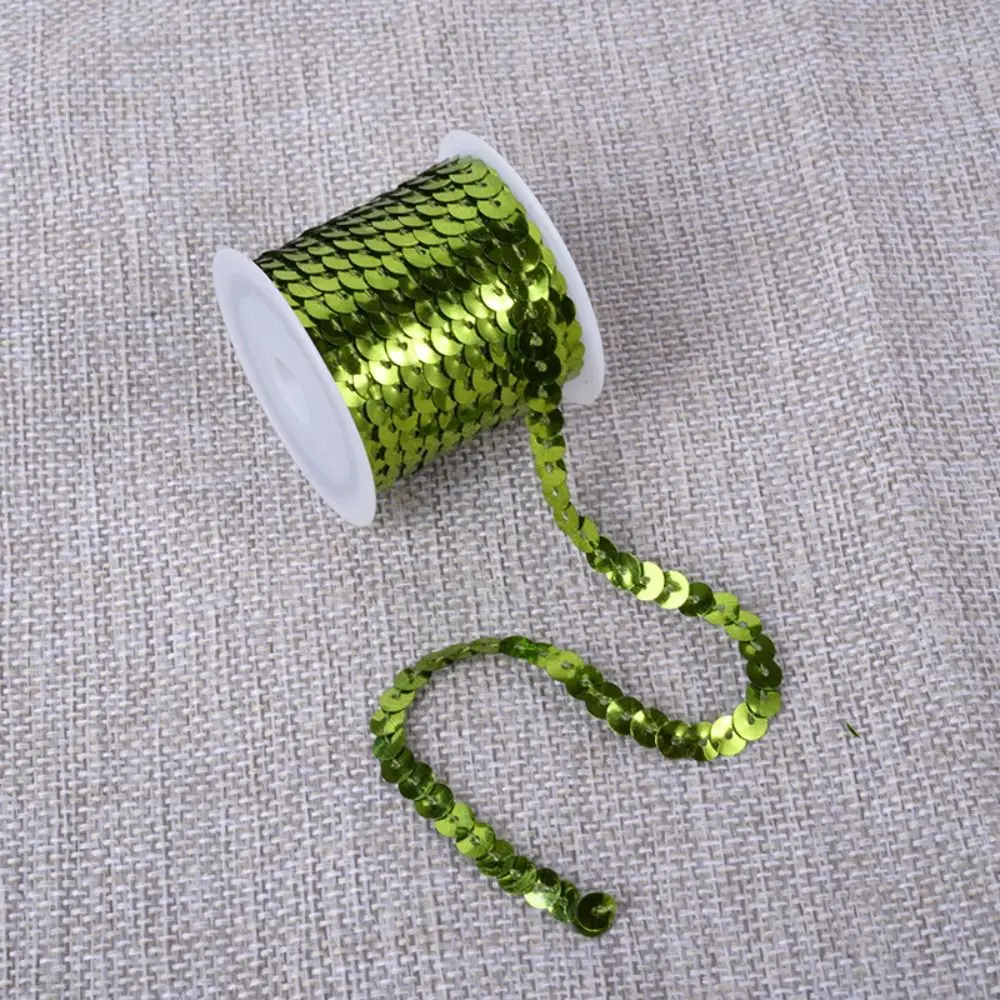 5M Sequin Ribbon Lace Trimming Fabric Round Colorful Sequins Clother For Dress Clothes Headdress Bags DIY Craft Sewing Accessory