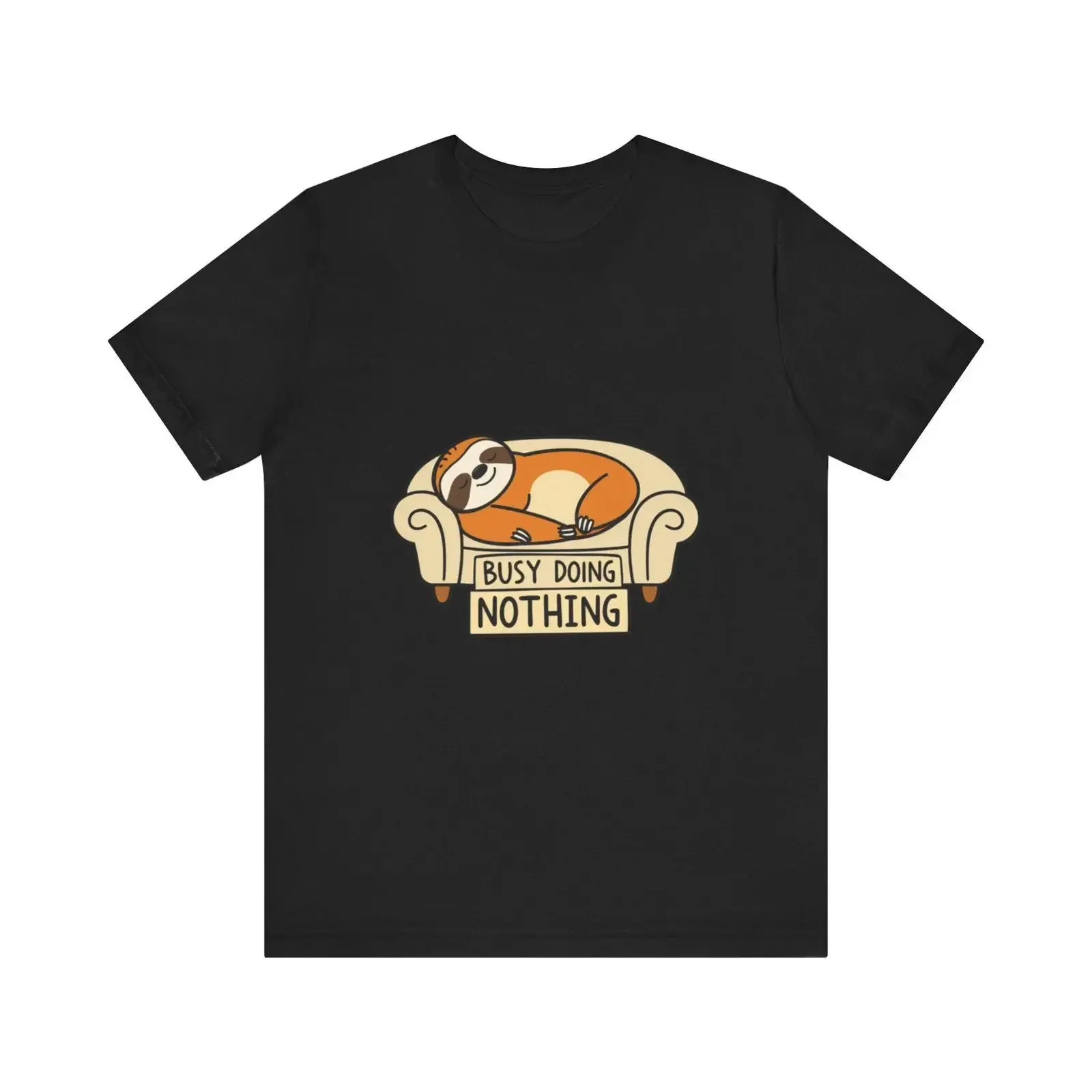 Sleepy Sloth Lounging Couch Funny T Shirt Humor  vintage Washed Top For Everyday Wear graphic Unisex Casual Stylish Breathable