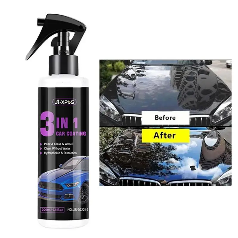 

Car Paint Ceramic Coating 3-in-1 Quick Coat Car Wax Polish Spray Ceramic Spray Hydrophobic Formula And Uv Protectant Wax For Car