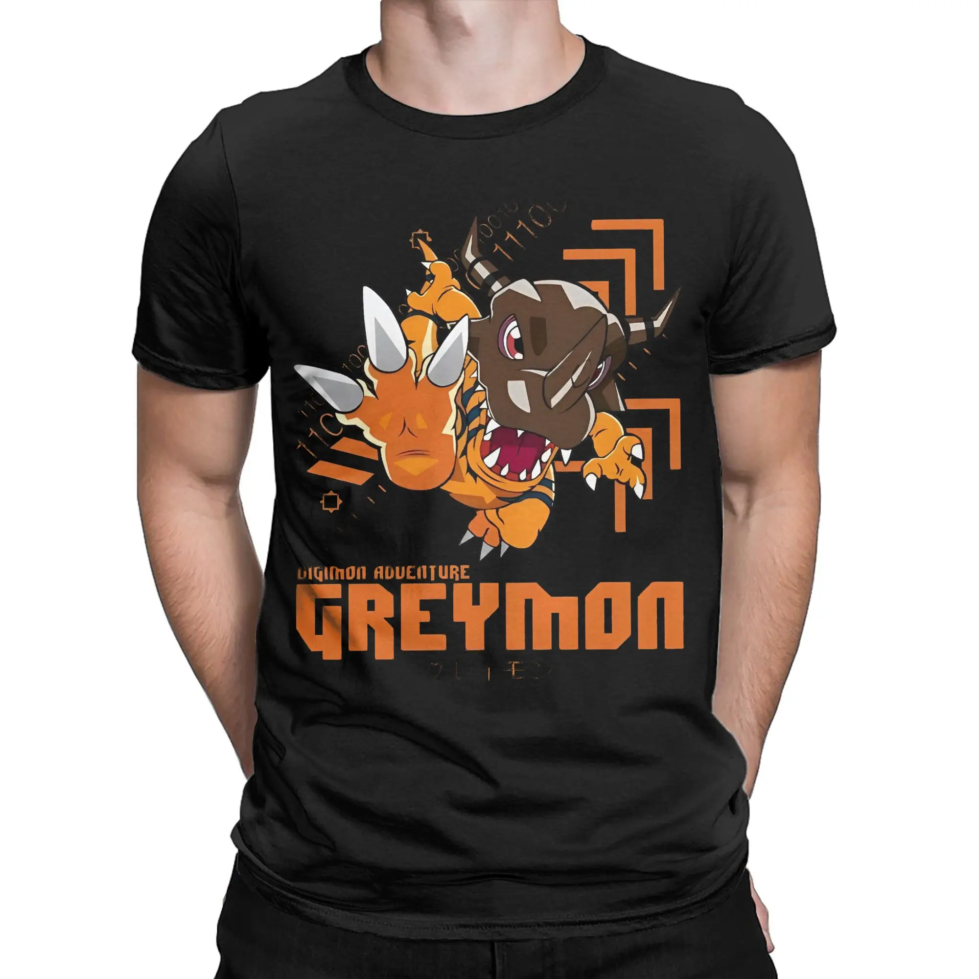 Digimon Adventure Greymon  T-Shirts for Men Women  Vintage Cotton Tees O Neck Short Sleeve T Shirt Birthday Gift Clothing