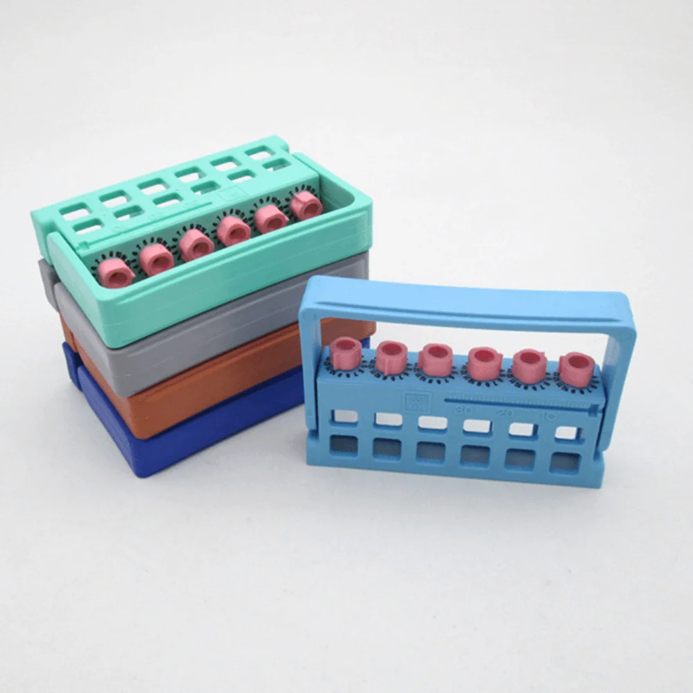 6 Holes Design Endo File Counter Rack High Temp Resistant Scale Measuring Mark Dental Instrument Box Counting Slot Structure
