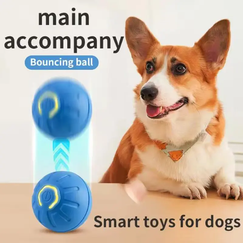 لعبة كرة ذكية للحيوانات الأليفة، تفاعلية، قابلة للشحن عبر USB، تتحرك وترتد تلقائيًا، هدية مثالية للقطط والجراء
