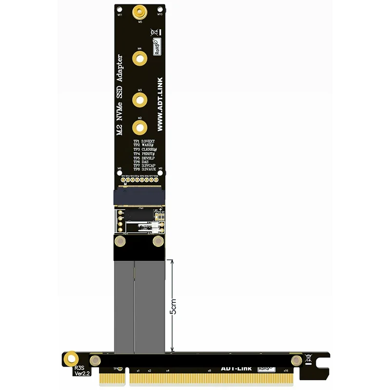 PCIe X16 To M.2 NVME Extension Cable M2 NVMe SSD Solid State Drive Adapter Expansion Card Supports PCI-E3.0 16X Gen3 32G/bps