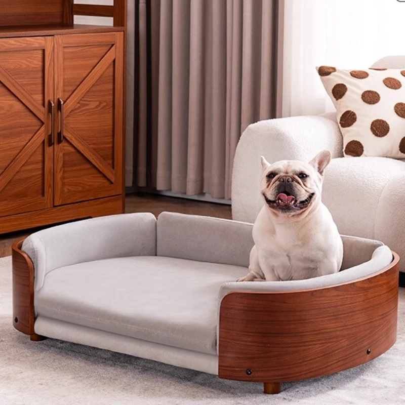 

‌ Диван-кровать для домашних животных из массива дерева, моющийся домик для собак для маленьких/средних пород, съемный диван для кошек и собак, уютное укрытие для домашних животных на 4 сезона ‌