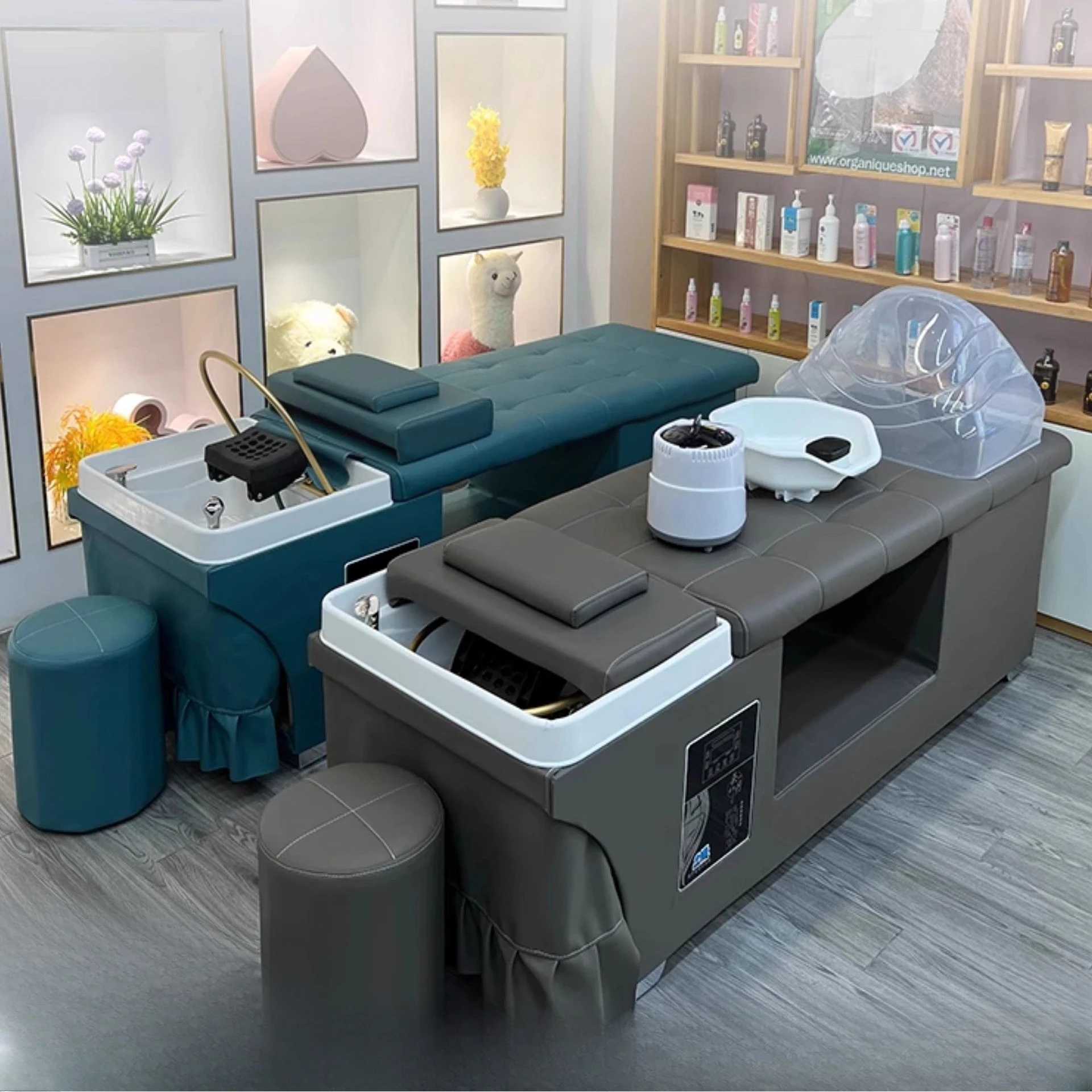 Head Therapy Bed, Thai Shampoo Bed, Water Circulation Water Heater, Wellness Center-specific Fully Reclining Beauty Bed, Massage