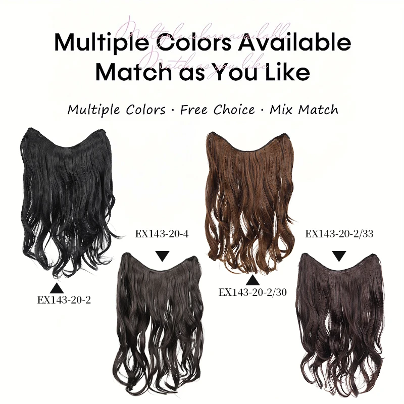 Extensiones de cabello ondulado de aspecto natural, sintéticas, de una pieza, para volumen y longitud, fáciles de usar 6